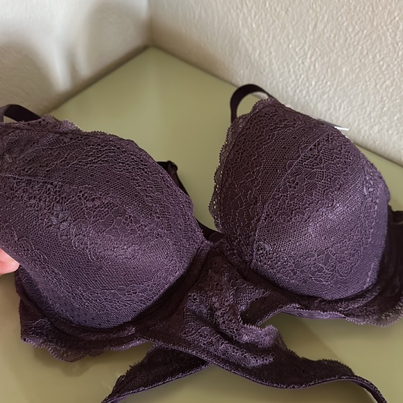 Mod by Parfait Plum Purple Bra with Cross Detail in Lace.  32DD - Picture 2 of 5